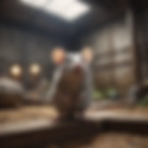 Spacious rat enclosure layout showcasing various levels and hiding spots