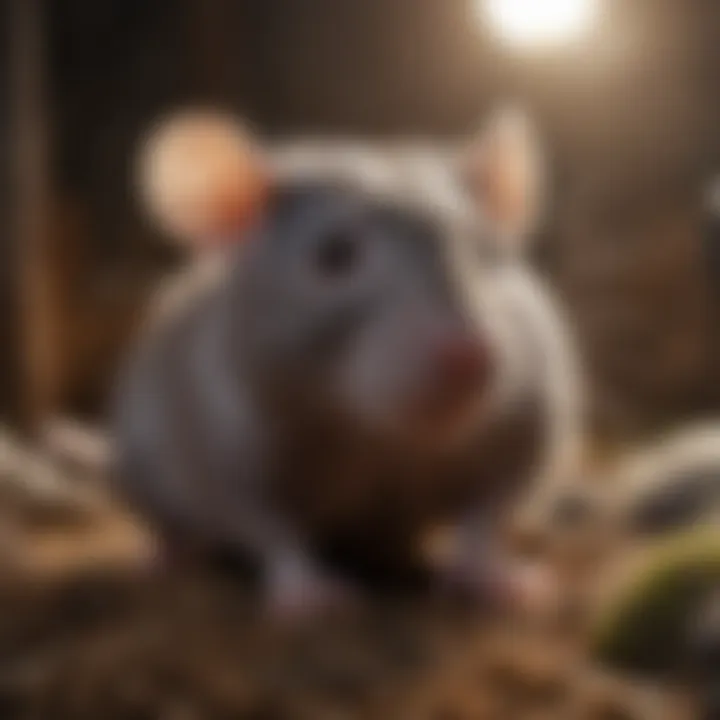 Pet rats interacting in a social environment within their enclosure