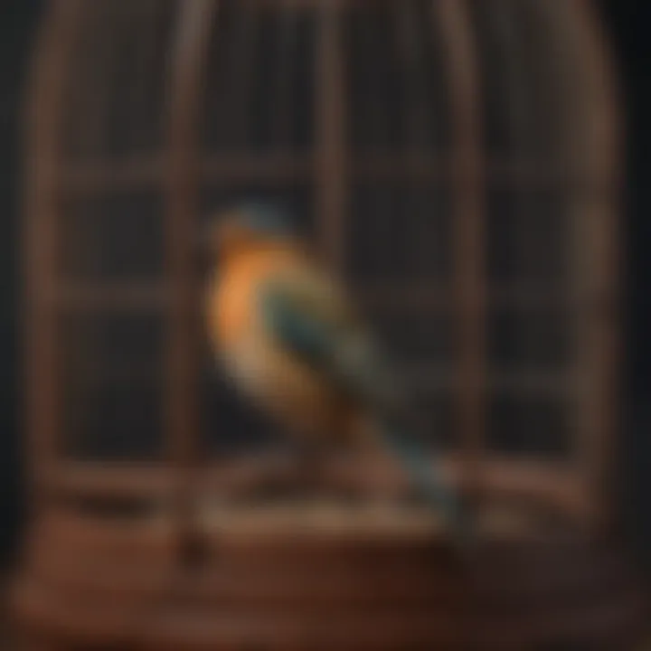 Close-up of a high-quality wooden bird cage