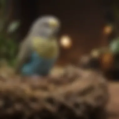 Cozy Nest Setup for Budgies A cozy budgie nest setup showcasing different nesting materials