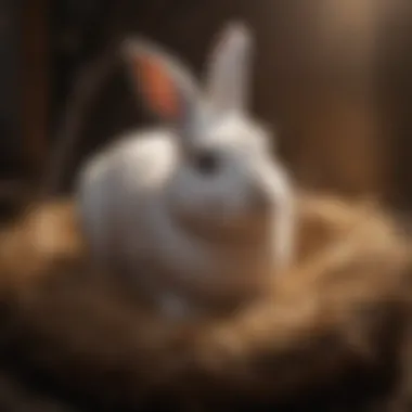 Gestation Care for Bunnies Bunny in a cozy nesting area during gestation