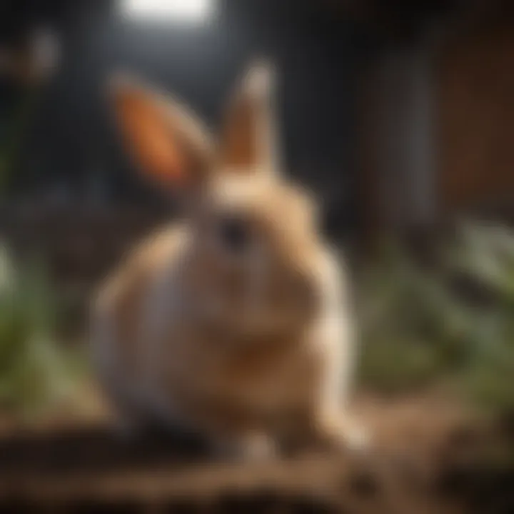 A well-maintained bunny habitat showcasing proper care