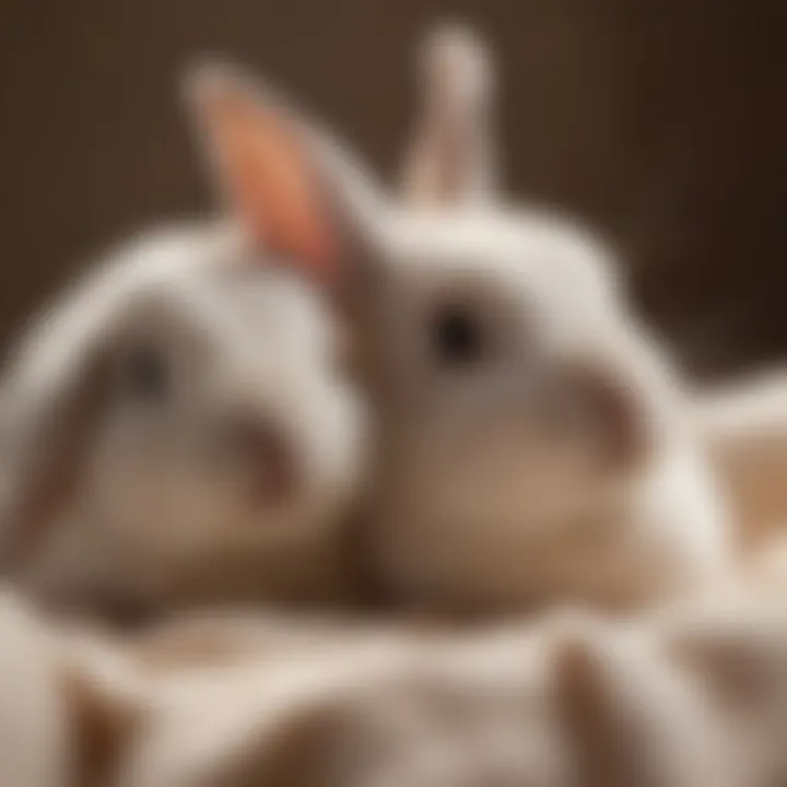 Newborn bunnies snuggled together