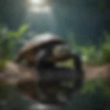 Aquatic Turtle Habitat Design A well-designed aquatic turtle habitat showcasing natural elements