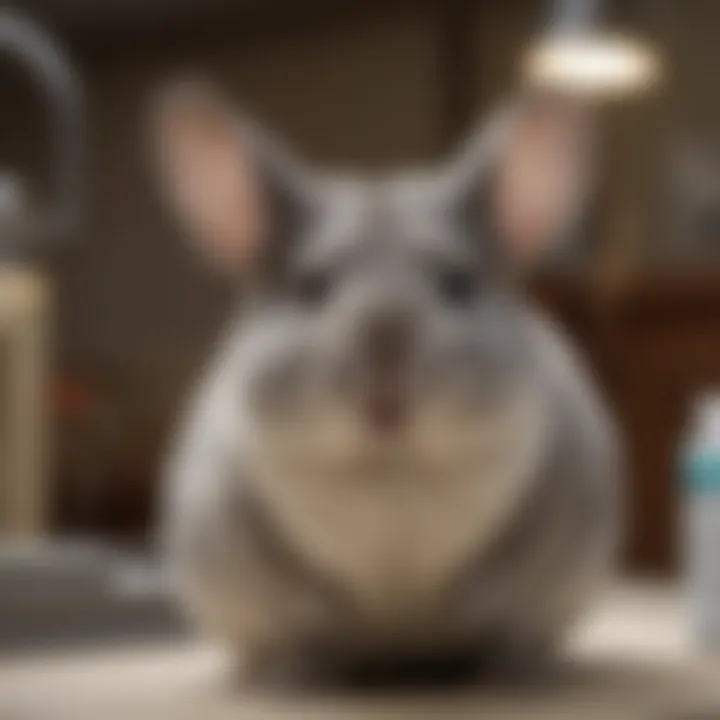 Chinchilla receiving veterinary care