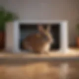 A well-maintained rabbit litter box with fresh bedding