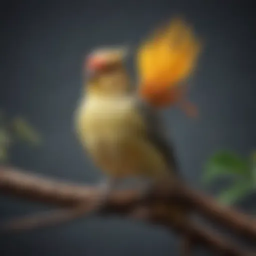 Colorful cockatiel perched on a branch