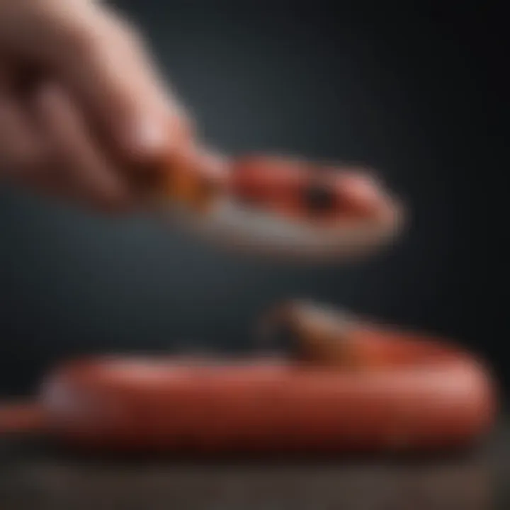 Healthy corn snake being handled