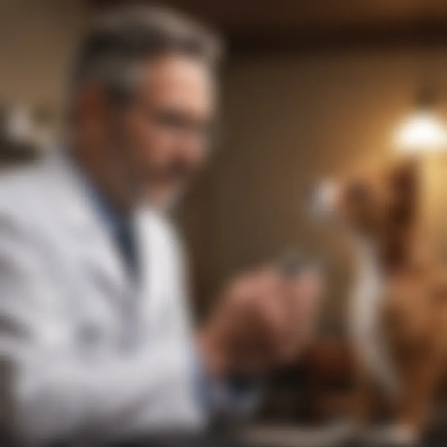 Dr. Latimer consulting with a pet owner