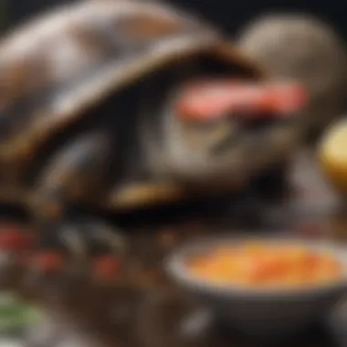 Colorful array of turtle food options