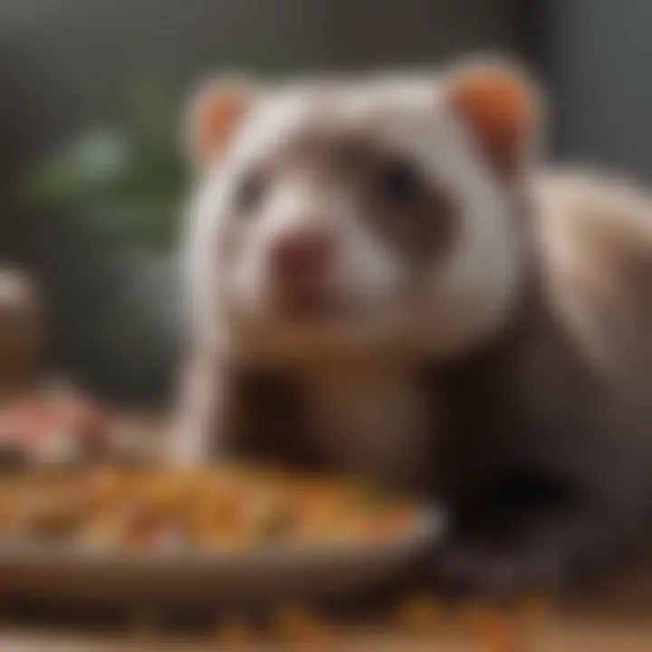 A selection of nutritious ferret food options, emphasizing dietary considerations in preventing hair loss.