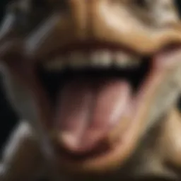 Close-up of a reptile's mouth showing signs of mouth rot