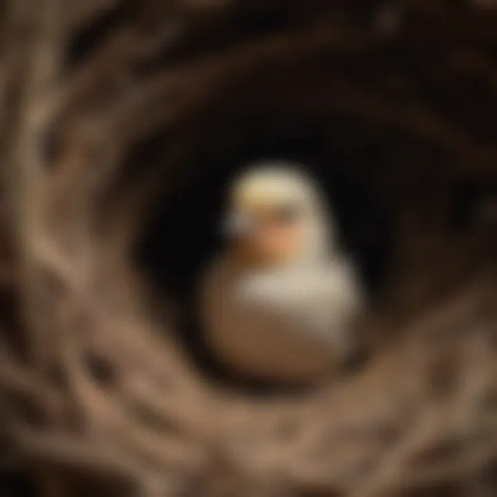 An interior view of a nest box showing suitable nesting materials.