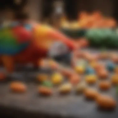 Diverse Parrot Food Ingredients Colorful assortment of parrot food ingredients