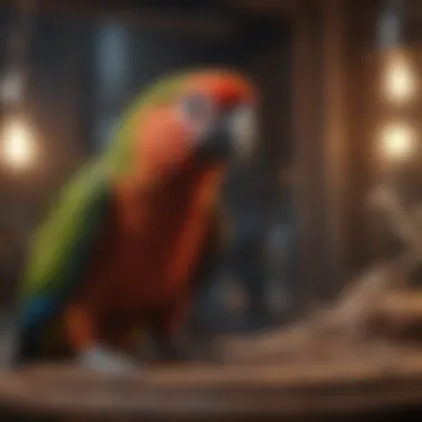 Environmental Enrichment for Parrots Parrot engaged in environmental enrichment activities
