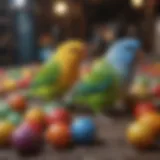 Colorful assortment of parrotlet toys made from safe materials