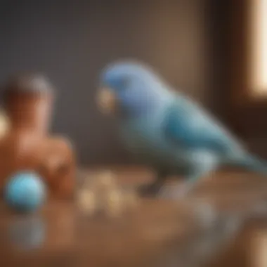 Parrotlet engaging with a puzzle toy designed for cognitive stimulation