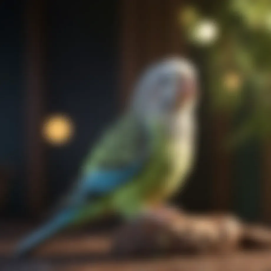 Diverse types of perches suitable for budgies