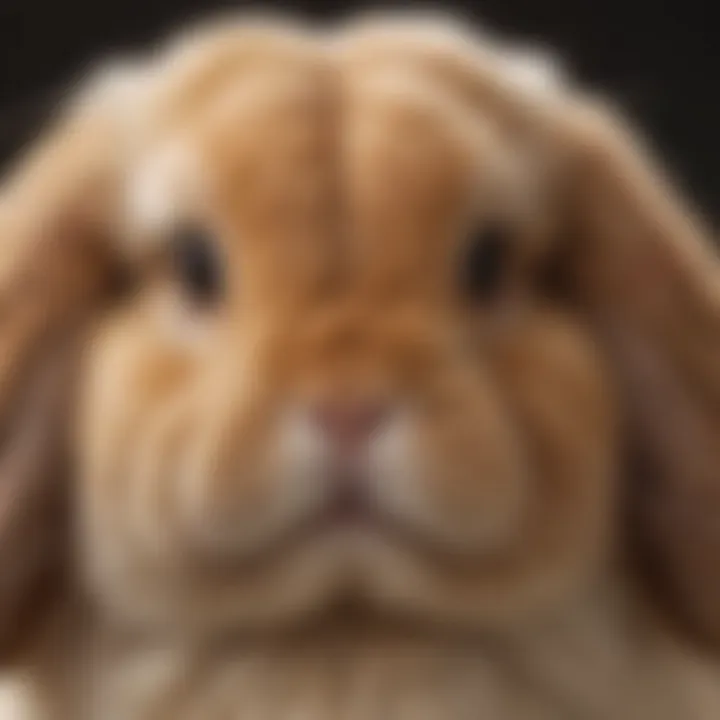 Close-up of a fluffy Holland Lop rabbit showcasing its unique features