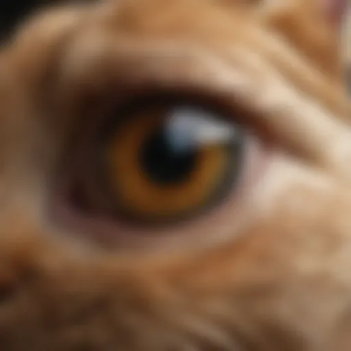 Close-up of a rabbit's eye showcasing signs of infection
