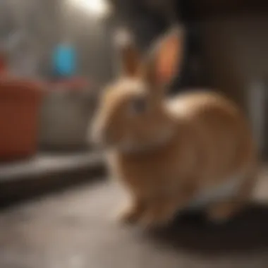 Recovery Environment for Treated Rabbits Rabbit in a comfortable recovery environment post-treatment