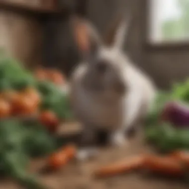 Nutritional Guide: Healthy Diet for Rabbits Fresh vegetables and hay suitable for rabbits
