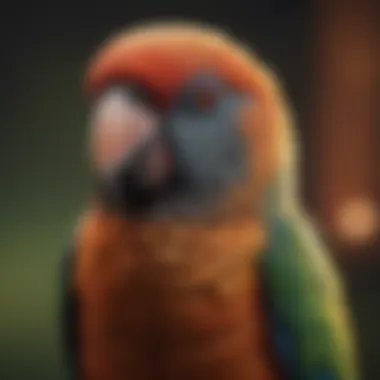 Supplements and vitamins arranged next to a ringneck parrot