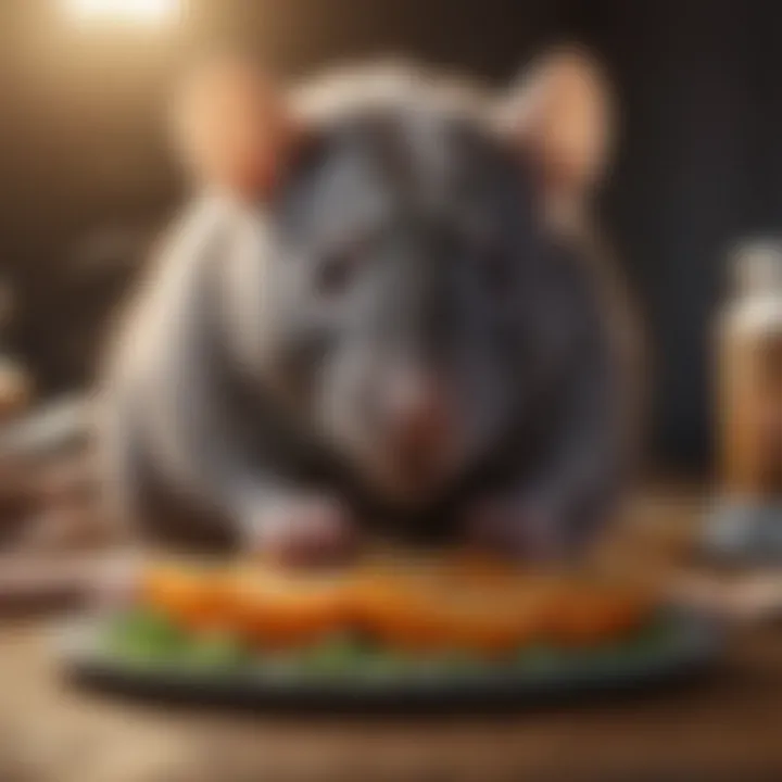 Healthy rat enjoying nutritious food