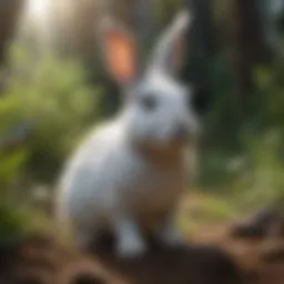A lush, safe habitat for rabbits showcasing natural elements.