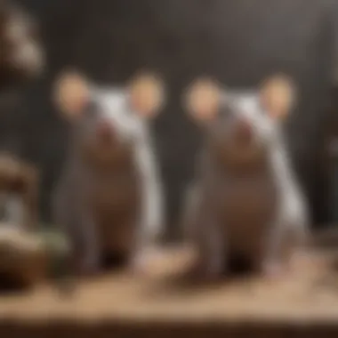 Rats Thriving in Their Two-Level Habitat Happy and active rats exploring their two-level habitat, demonstrating a healthy lifestyle.