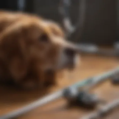 Veterinarian using specialized medical tools