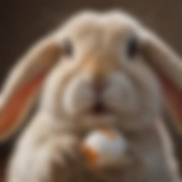 Rabbit exhibiting signs of snuffles with a runny nose