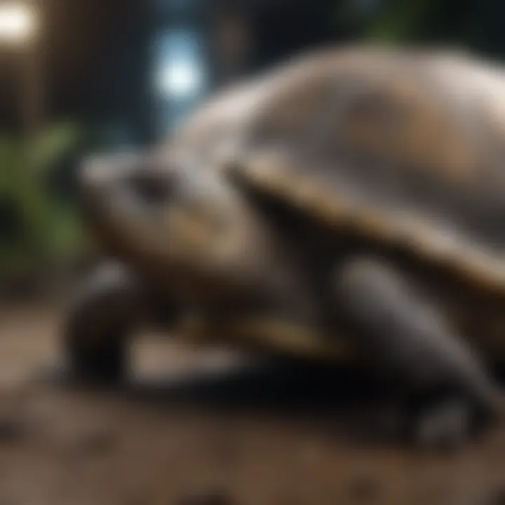 Turtle undergoing a health check by a veterinarian