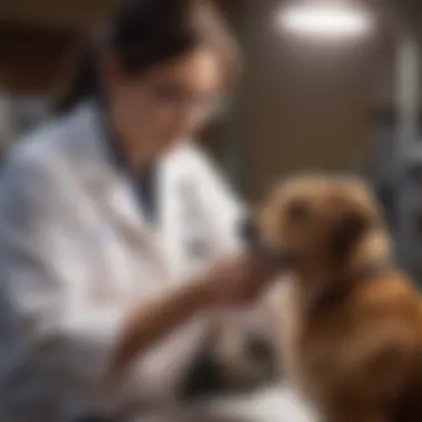 Veterinarian Attending to a Pet in an Emergency Setting Veterinarian attending to a pet in an emergency setting