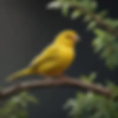Vibrant Yellow Canary A vibrant yellow canary perched on a branch