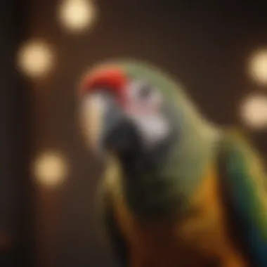 Close-up of a parrot displaying its intelligence through play