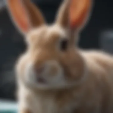 Precision in Veterinary Surgery Close-up of a spaying surgical procedure on a rabbit