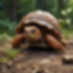 A vibrant box turtle in its natural habitat