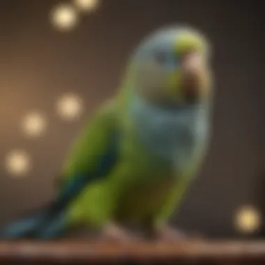 Trained Parakeet Performing A trained parakeet performing a trick on command