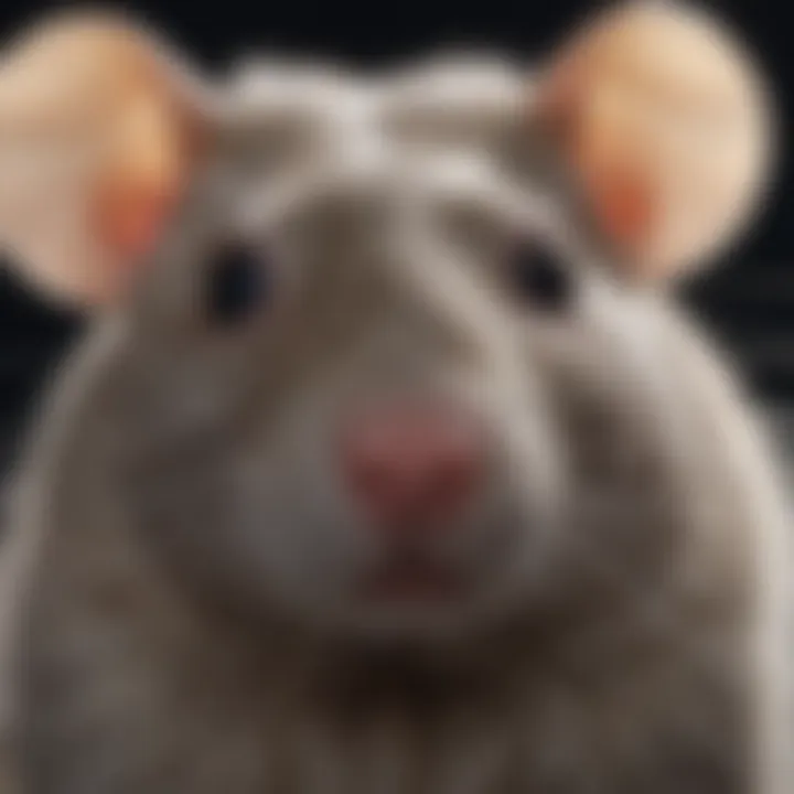 A close-up of a fancy rat, highlighting its distinct features and elegant coat.