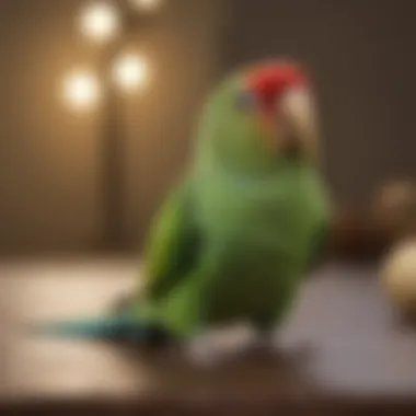 Joyful Parakeet Engaging in Training Exercises A joyful parakeet engaging in playful training exercises