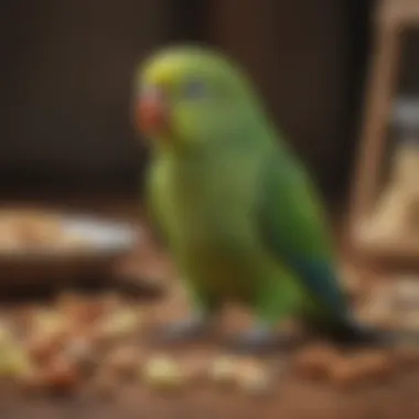 A selection of nutritious parakeet food and treats