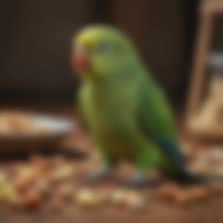 A selection of nutritious parakeet food and treats