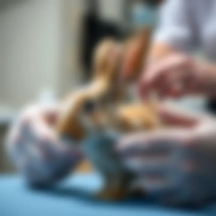 Administering Vaccination to a Rabbit Vaccination procedure for a pet rabbit