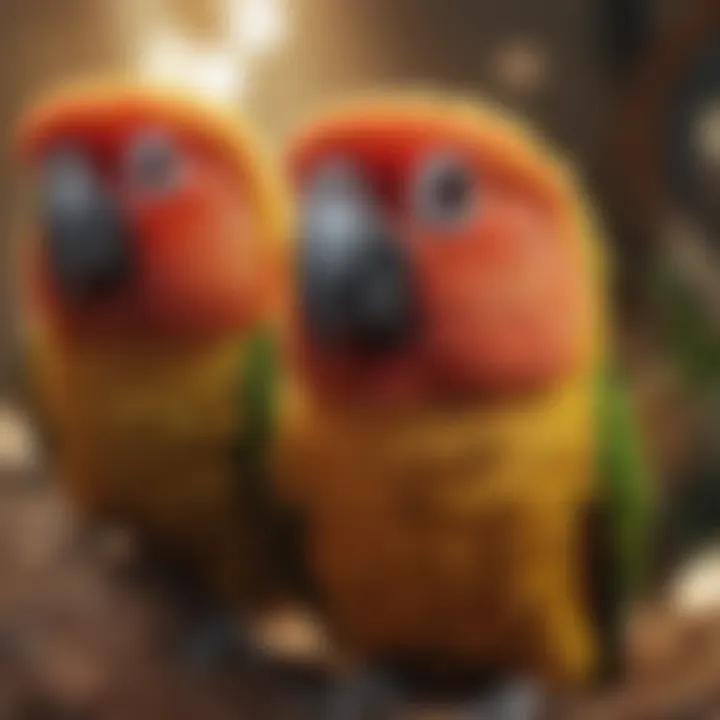 A conure thriving in a rehabilitated environment