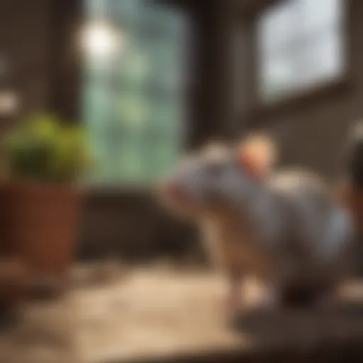 A serene environment for a pet rat, reflecting peace and comfort.