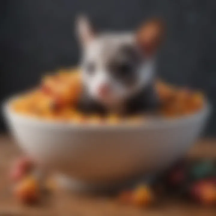 A well-balanced sugar glider meal in a bowl