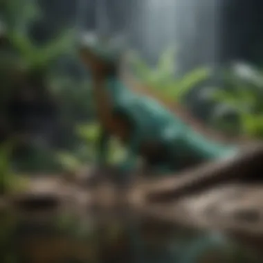A beautifully designed water dragon enclosure showcasing naturalistic elements