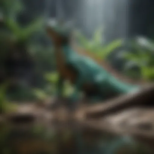 A beautifully designed water dragon enclosure showcasing naturalistic elements