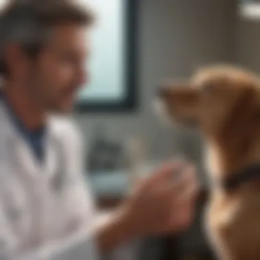 A veterinarian discussing health concerns with a pet owner